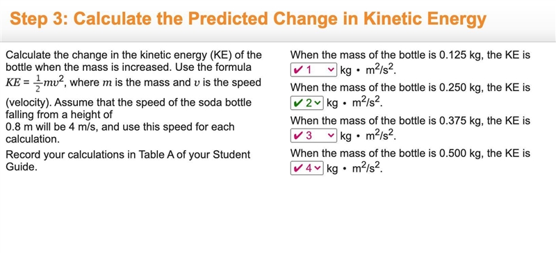 Calculate the change in the kinetic energy (KE) of the bottle when the mass is increased-example-1