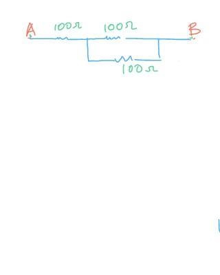 Two 100 ohm resistors are connected inparallel and one identical resister in series-example-1