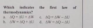 Which indicates the first law of thermodynamics ​-example-1