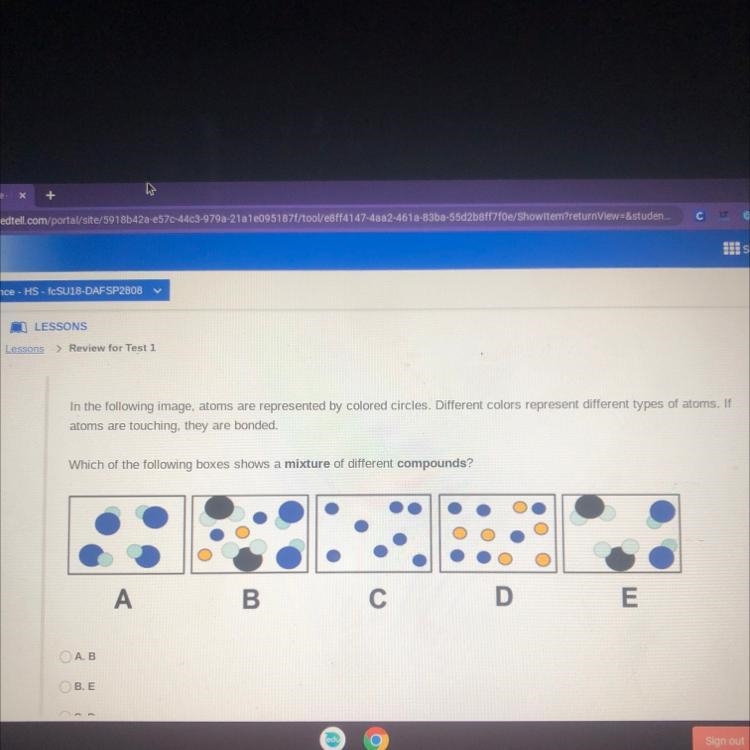 In the following image, atoms are represented by colored circles. Different colors-example-1