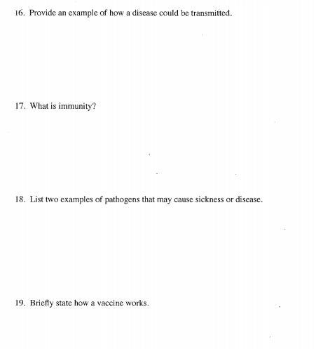 Science questions!! Please help!! Post Assessment on Investigating the Immune System-example-1