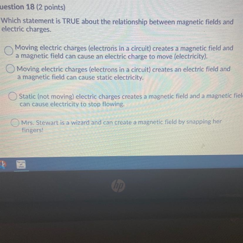 Question 18 (2 points) Which statement is TRUE about the relationship between magnetic-example-1