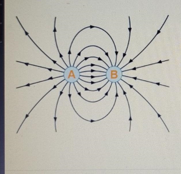 This picture represents the electric field diagram between two particles with static-example-1