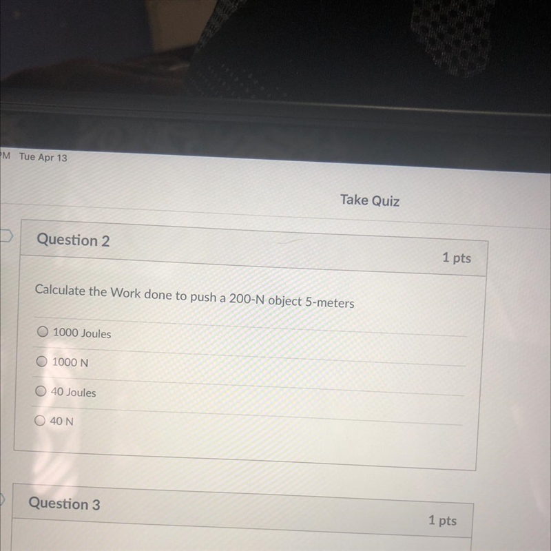 Calculate the work done to push a 200-N object 5-meters-example-1