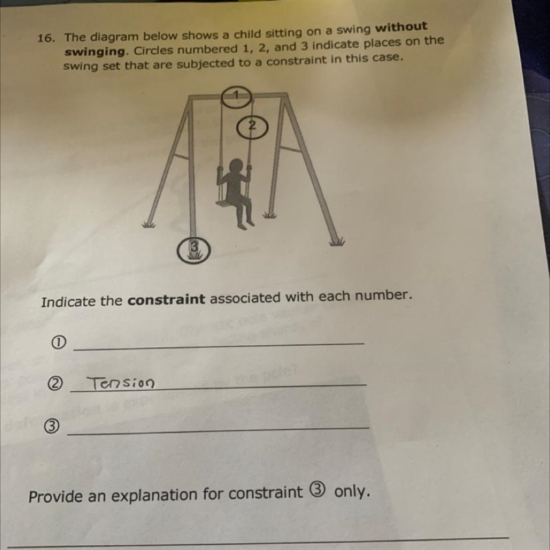 What is the constraint forces-example-1