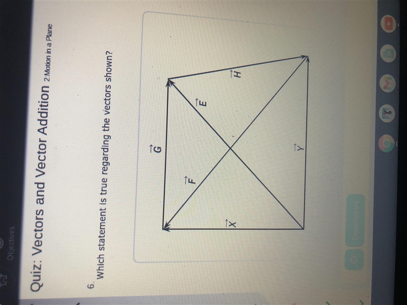 Which statement is true regarding the vectors shown.-example-1