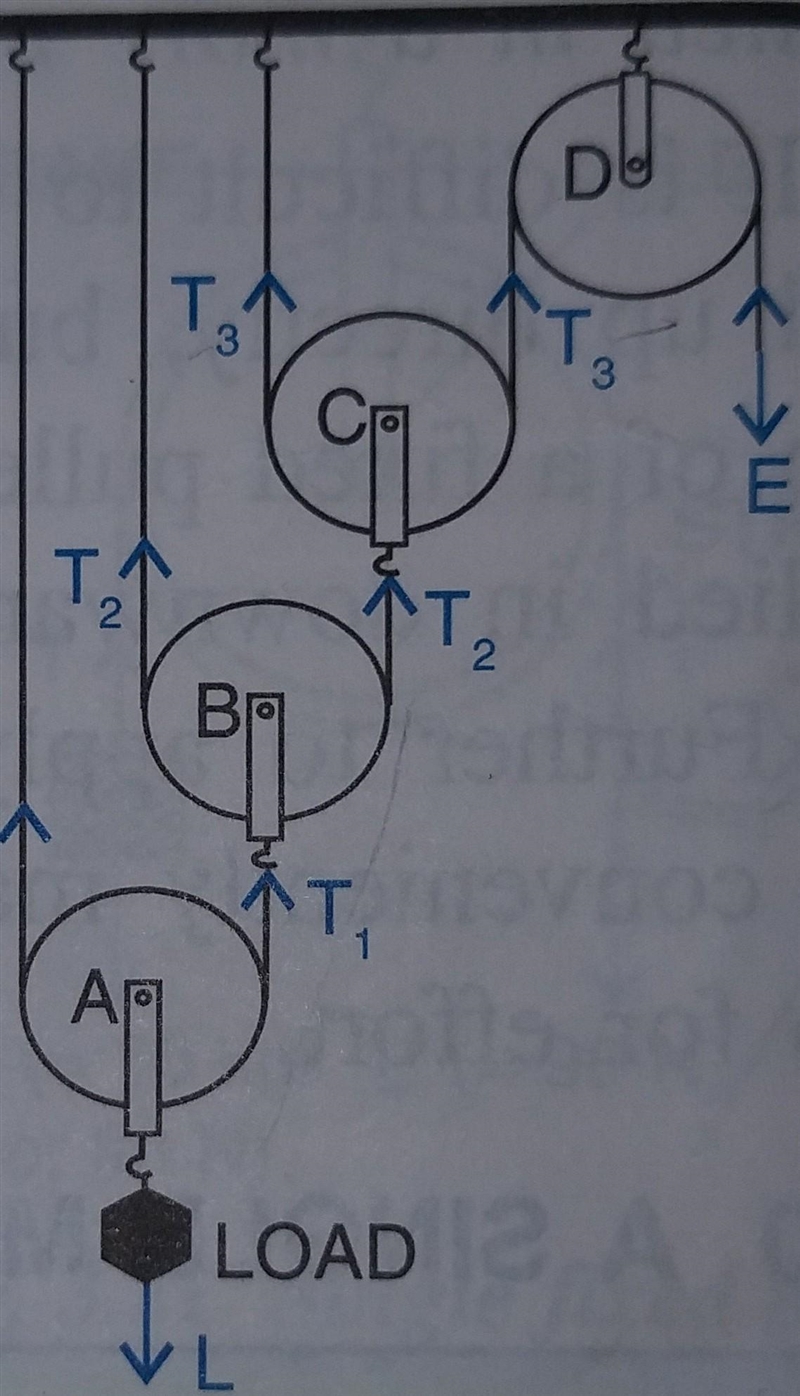 What is the speed of the pulley A if pully D is moving at a speed of 8 km/h​-example-1