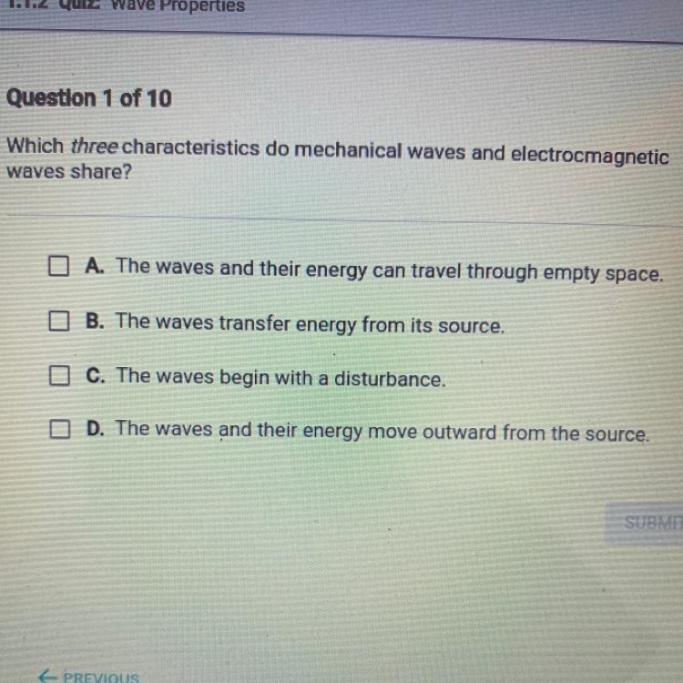 Which three characteristics do mechanical waves and electrocmagnetic waves share? O-example-1