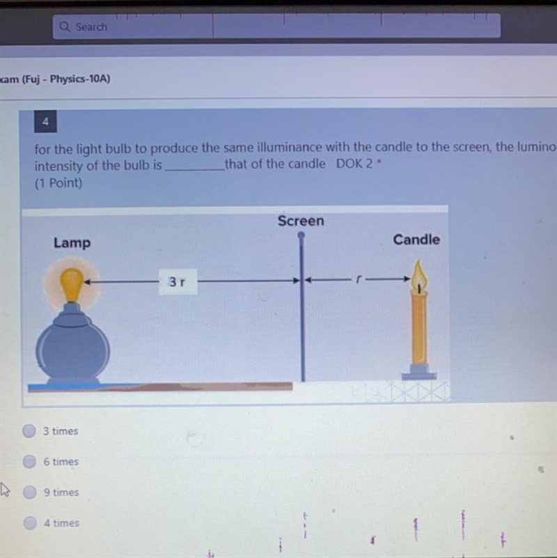 for the light bulb to produce the aame illuminace with the candle to the screen, the-example-1