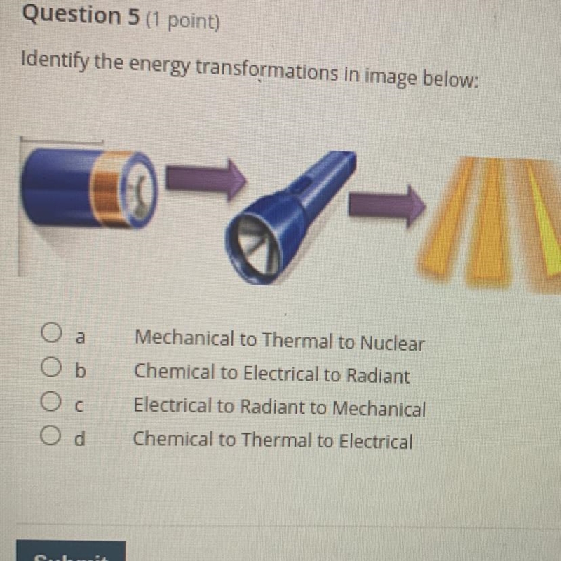 Identify the energy transformations in the image below:-example-1