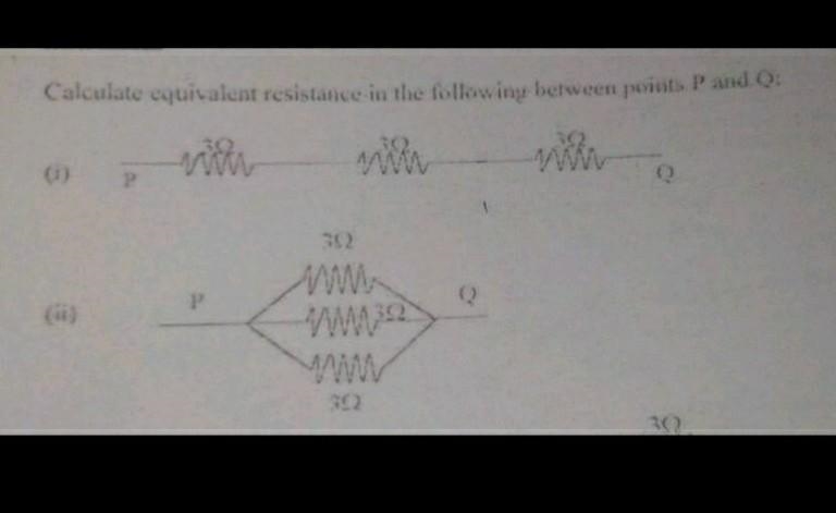 Calculate equivalent resistance in the following between points P and Q​-example-1