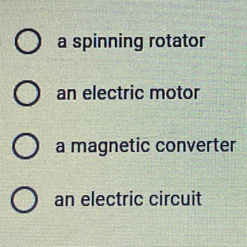 What type of device contains an electromagnet that rotates between the poles of a-example-1