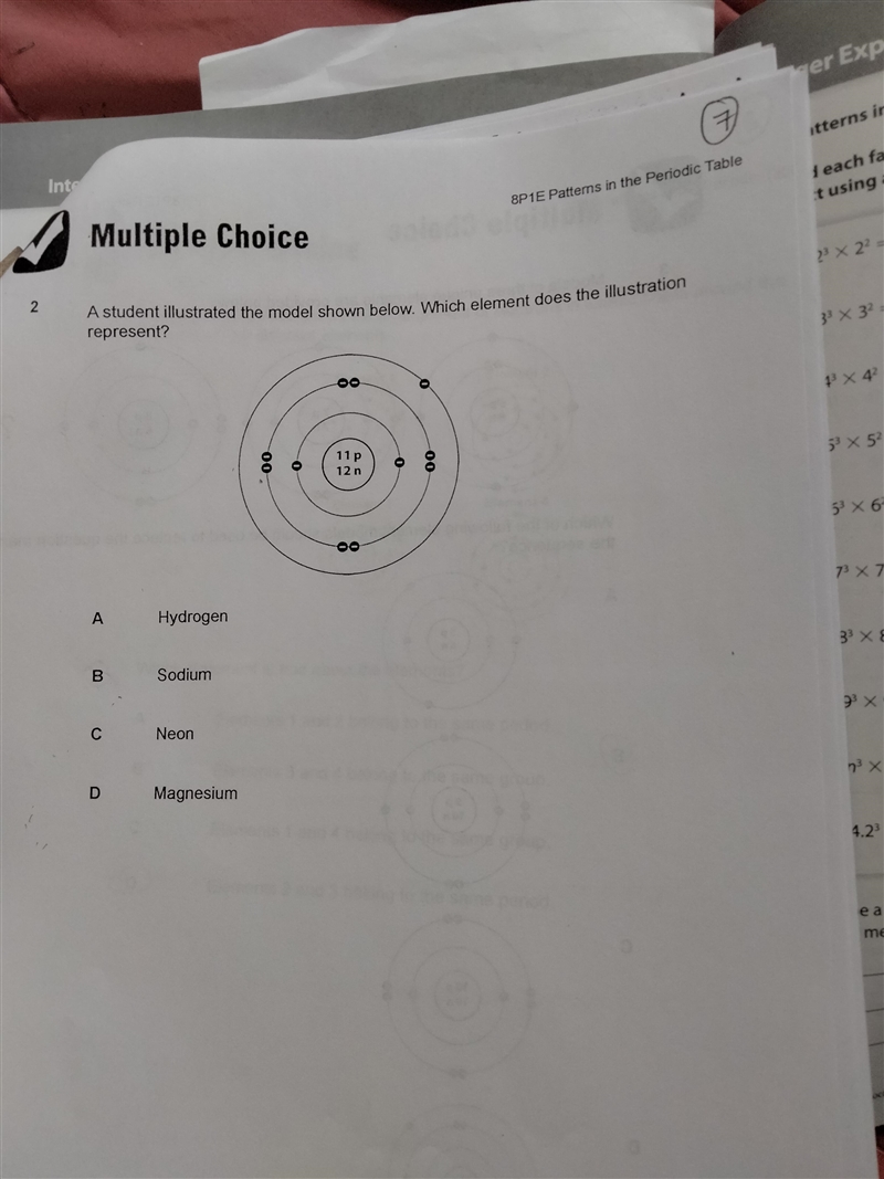 A. Hydrogen B. Sodium C. Neon D. Magnesium-example-1