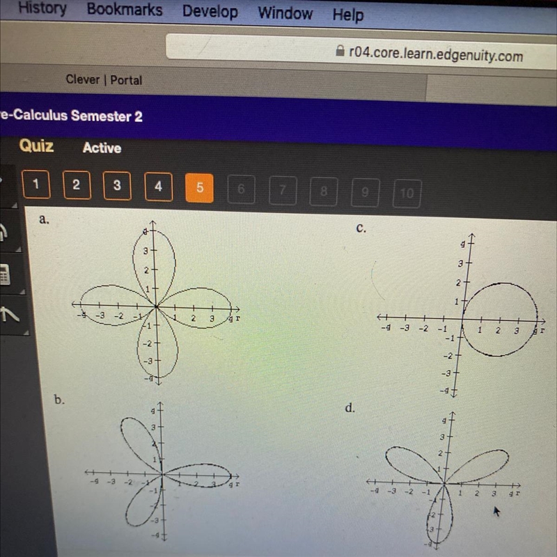 Which is the graph of the polar equation r = 4 cos3 theta-example-1