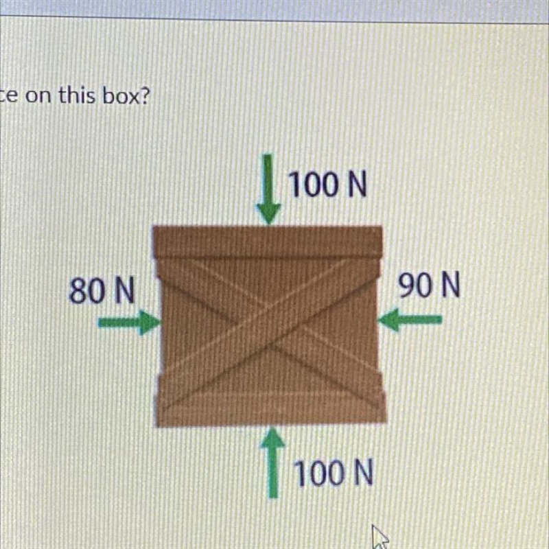 What is the net force on this box? 100 N 80 N 90 N 1 100 N-example-1