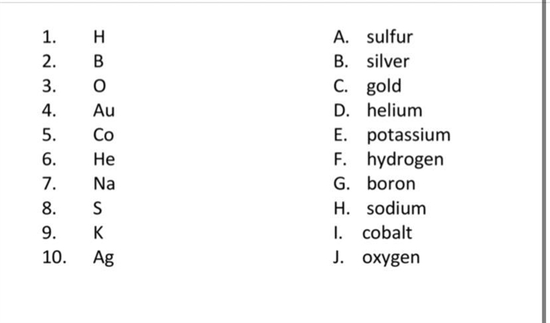 Match the symbol of each element to its name :)-example-1