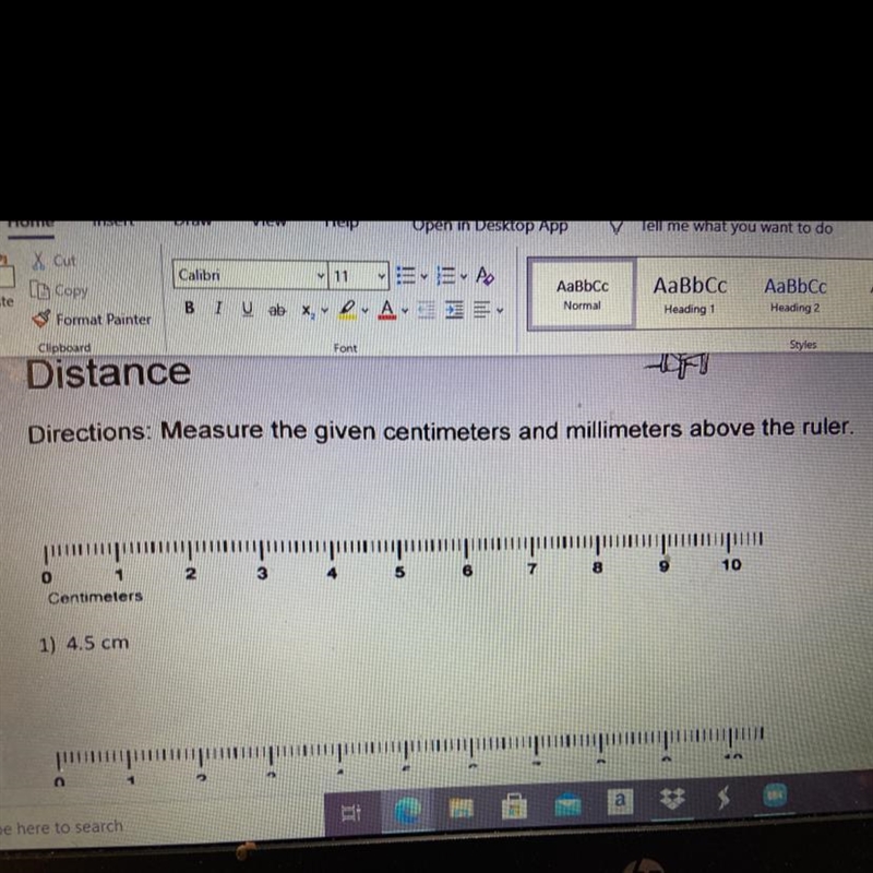 Measure the given centimeters and millimeters above the ruler-example-1