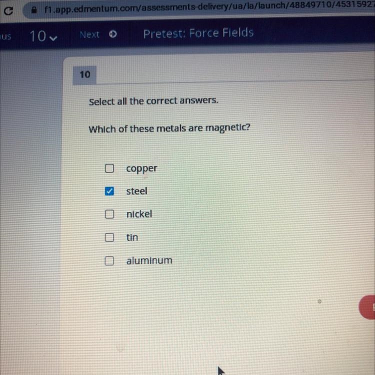 Which of these metals are magnetic?-example-1