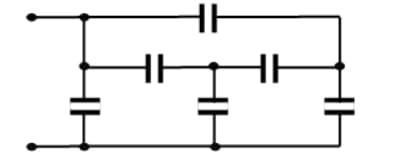 The capacitance of each capacitor is 1μF. Find the total capacitance-example-1