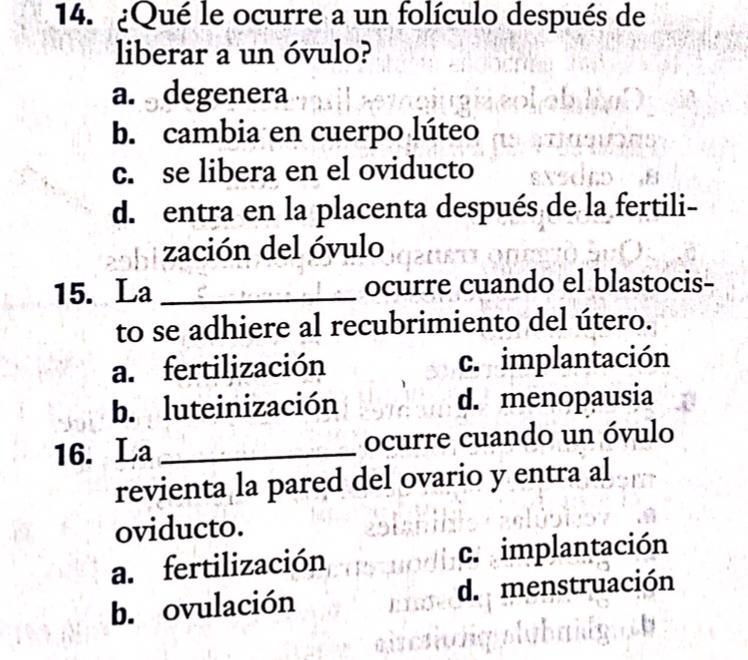 ¿Que le ocurre a un folículo después de liberar a un ovulo?-example-1