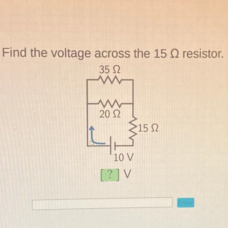 Find the voltage across the 15 Q resistor. [?] V No links please-example-1