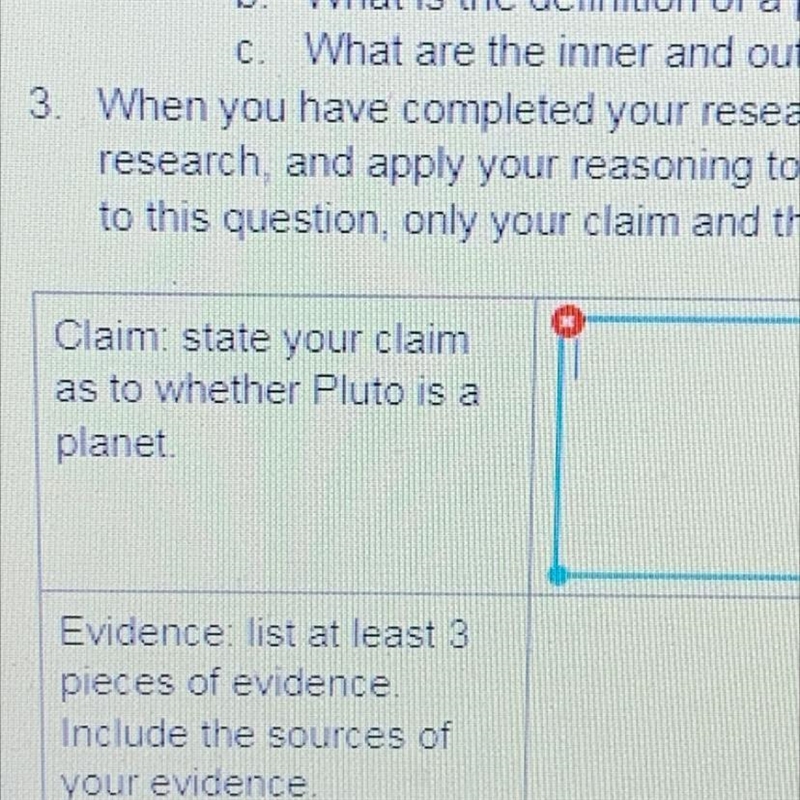 Can someone help me write a claim about why Pluto is a planet-example-1