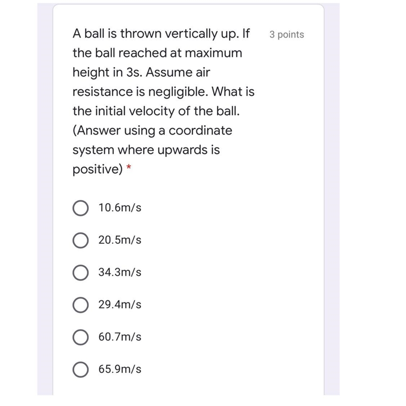 A ball is thrown vertically up. If the ball reached at maximum height in 3s. Assume-example-1