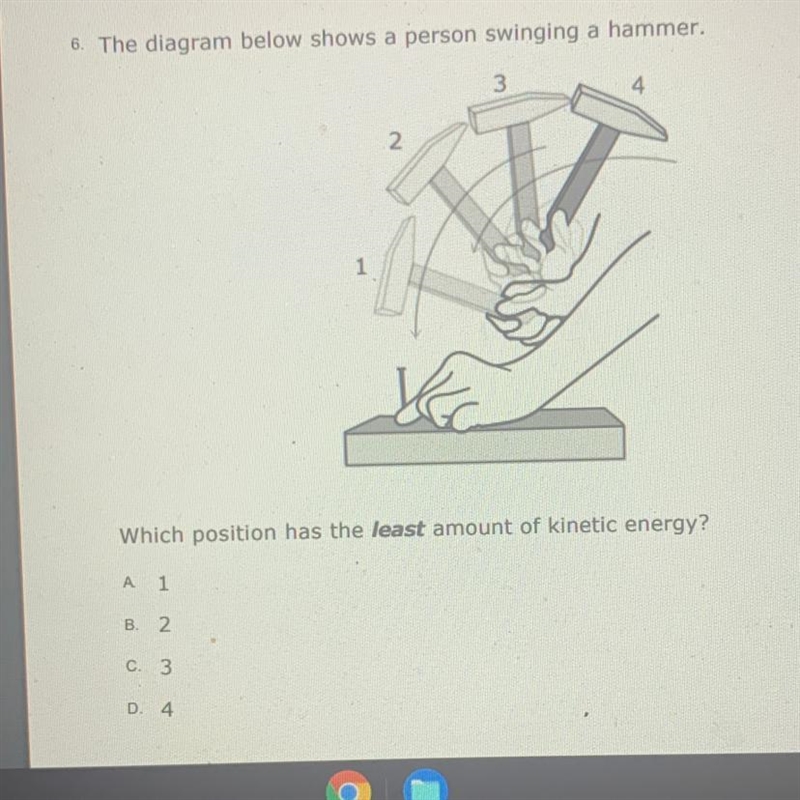 Which position has the least amount of kinetic energy?-example-1