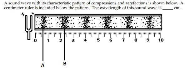 A SOUND WAVE WITH ITS CHARACTERISTIC PATTERN OF COMPRESSIONS AND RAREFACTIONS IS SHOWN-example-2