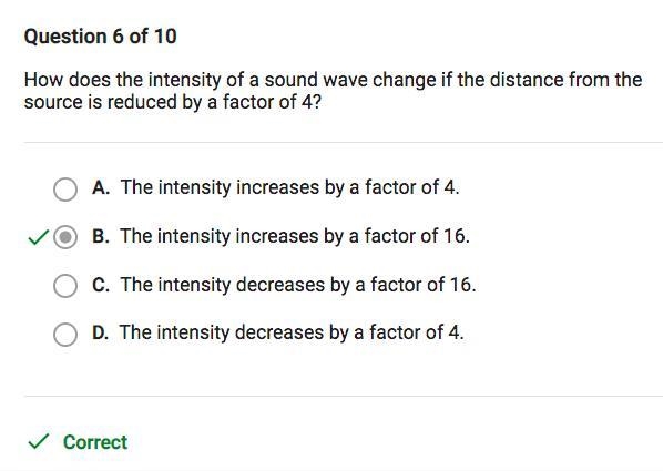 How does the intensity of a sound wave change if the distance from the source is reduced-example-1