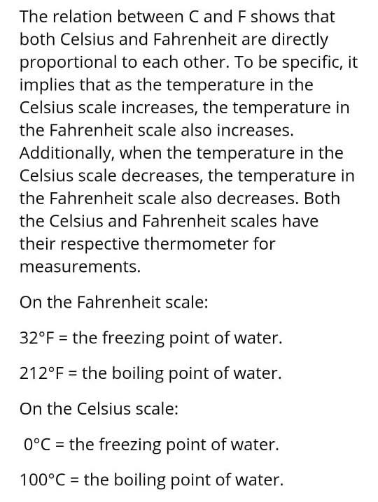 Show the relation between degree Celsius and degree fahrenheit??​-example-1