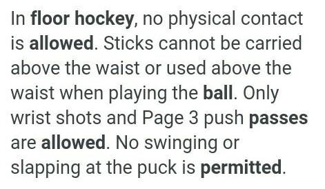 10. What are the only types of passes allowed in floor hockey?​-example-1