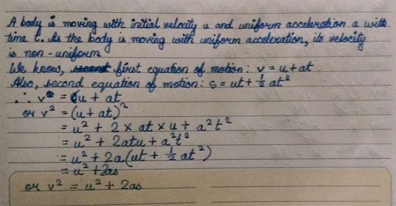 Derive 3: v2=u2 + 2as​-example-1