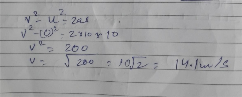 A one kilogram stone, falling freely form a height of 10 m , strikes the ground with-example-1