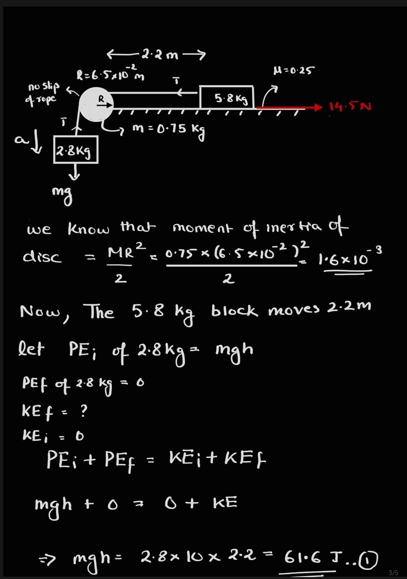 100 points!!! Please help!!! In the system shown above, the pulley is a uniform disk-example-1