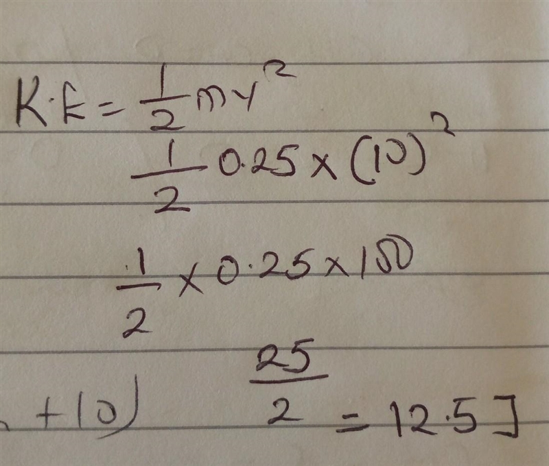 1. How much kinetic energy does an apple with a mass of 0.25 kg have if it is falling-example-1