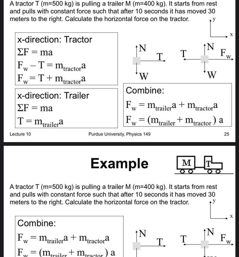 A tractor pulls a trainer at a constant speed the tractor exerts a forward force of-example-1