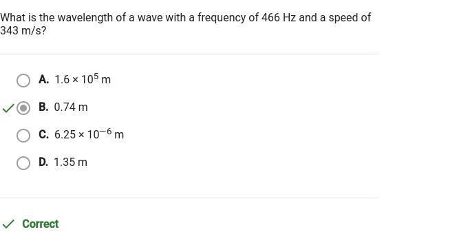 What is the wavelength of a wave with frequency of 466 Hz and a speed of 343 m/s-example-1