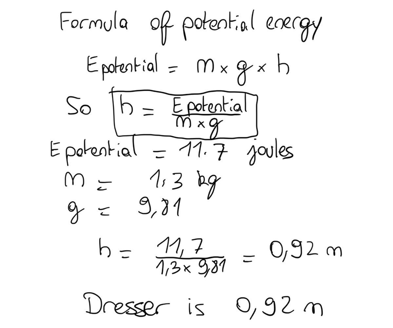 A 1.3 kg book has 11.7 joules of potential energy relative to the floor when it's-example-1