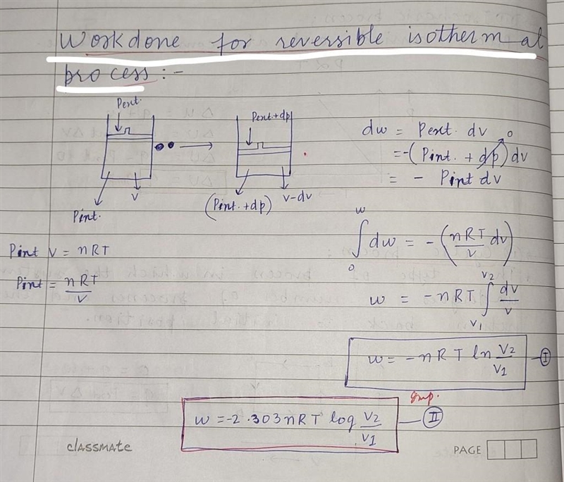 Derive Isothermal process through ideal gas.( derive it numerically)​-example-1