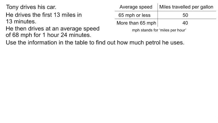 Tony drives his car . He drives the first 13 miles in 13 minutes. He then drives at-example-1