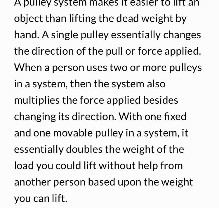 A compound pulley is a type of system. How does a system work?-example-1