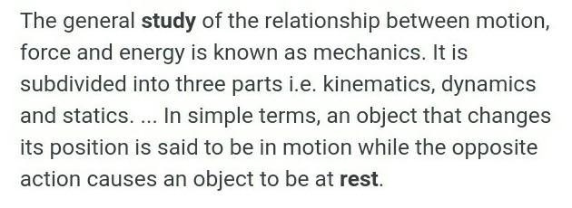 __________ is the study of things continually moving or at rest. Group of answer choices-example-1