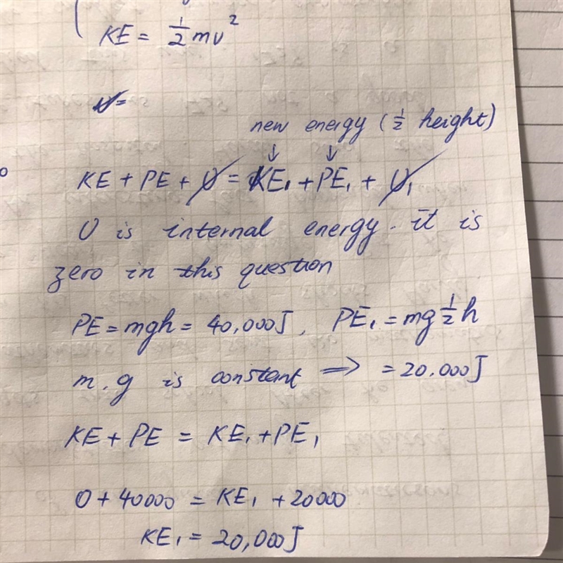 5. If a roller-coaster car has 40,000 J of gravitational potential energy when at-example-1