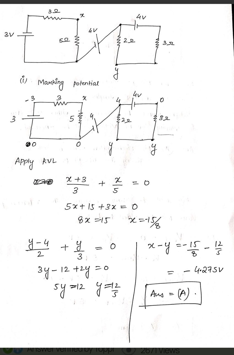 Calculate the potential difference between points x and y​-example-1