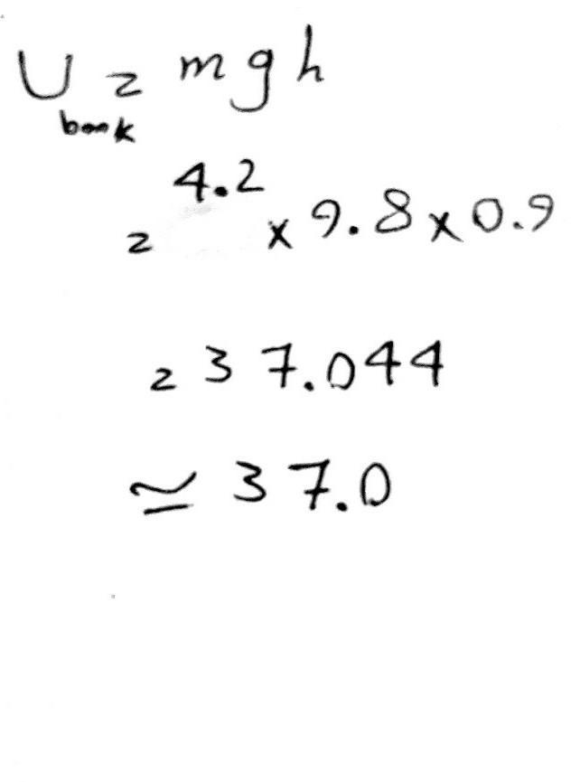 Determine the amount of potential energy of a 4.2 kg book that is placed on a shelf-example-1