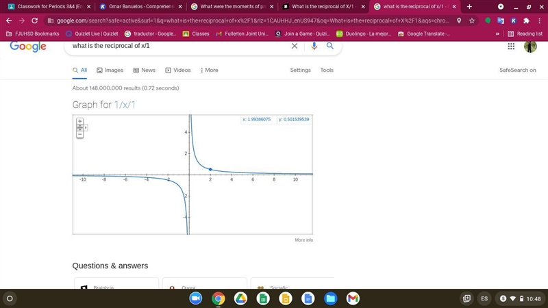 What is the reciprocal of X/1-example-1