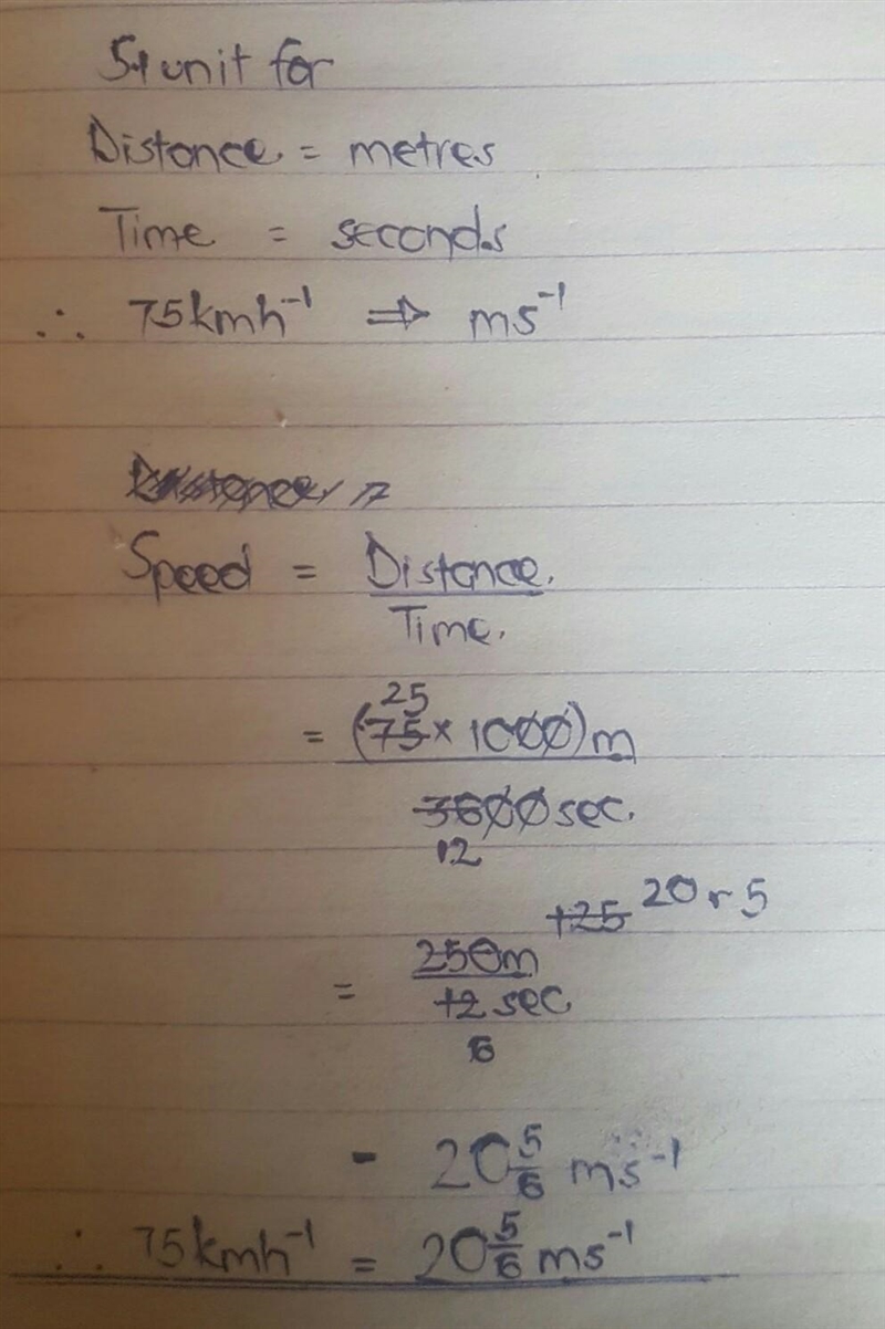 Convert 75kmh-1 to S.I unit-example-1