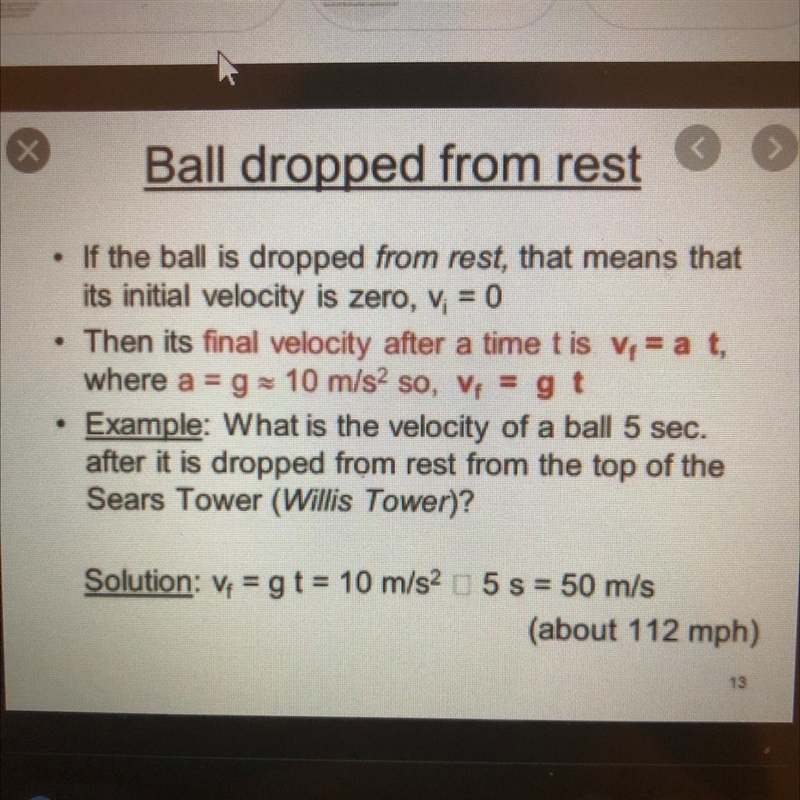 What will be the final velocity of a rock if we drop it off of a bridge and it strikes-example-1