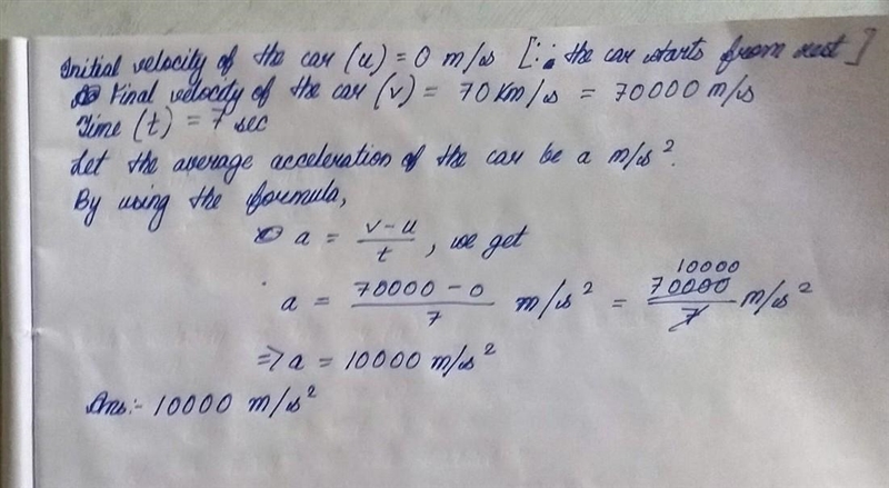 A car advertisement states that a certain car can accelerate from rest to 70 km/s-example-1